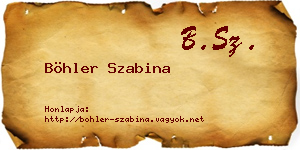 Böhler Szabina névjegykártya