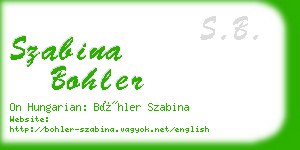 szabina bohler business card